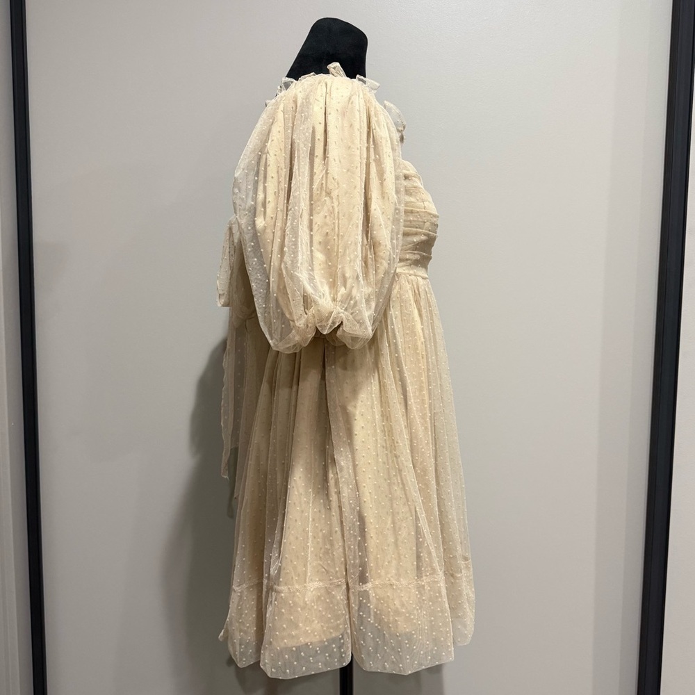 MARBLE Cream Puff Sleeve Mini Dress - Picture 4 of 9